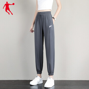 乔丹运动裤女2022新款透气耐磨跑步健身训练梭织长裤束脚休闲卫裤子