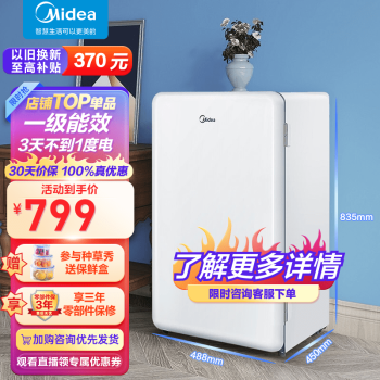 美的(Midea)93升复古迷你小冰箱价格走势及用户评测