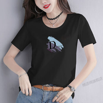 纯棉短袖t恤女2022新款夏天修身型版女装气质运动风半袖上衣体恤女士