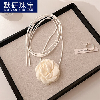 annora黑色玫瑰花朵项链女轻奢小众颈链锁骨链项圈choker脖子配饰七夕