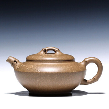 工匠时光 【陶源】高工/宜兴名家李新生 纯全手工紫砂壶 青段泥 竹意