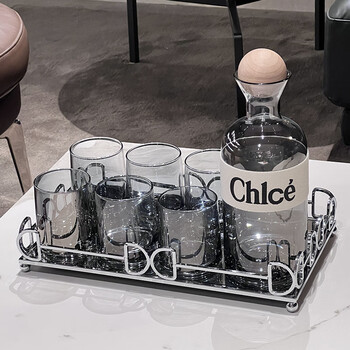 玻璃杯大容量冷水壶家庭客厅待客杯具套装轻奢玻璃杯8件套828礼盒装