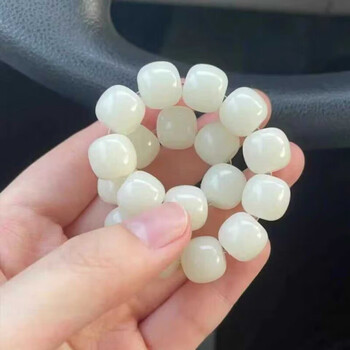 文玩手持男绕指柔盘玩佛珠女白色备用珠水晶绳盘玩手套12mm手串备用珠