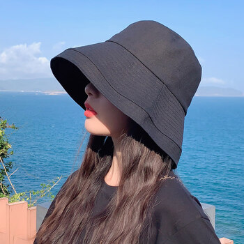 女生夏天遮阳帽庶阳冒大帽檐薄款遮脸大檐渔夫帽子女式夏季戴的气质款