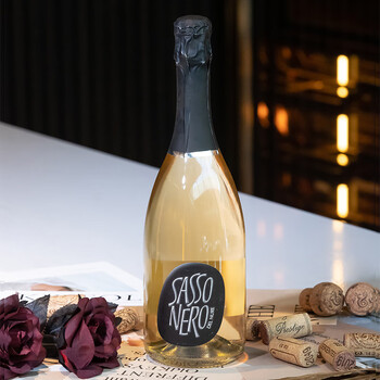 sasso nero意大利进口小香槟起泡酒干型白葡萄酒气泡酒礼盒装黑蜜石白