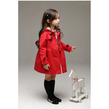 小中大童儿童风衣潮 大红色秋款 110cm