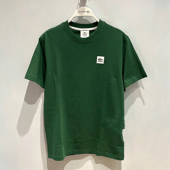 法国鳄鱼男女同款国内live圆领t恤夏季休闲短袖男上衣墨绿132xs
