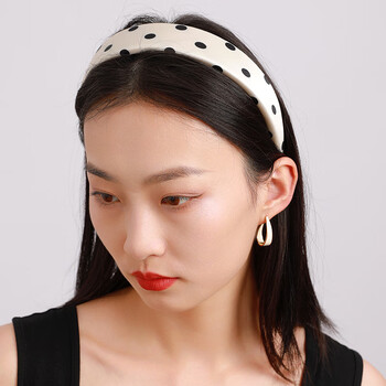 萱子(shine)饰品布艺复古发箍波点发卡发箍高颅顶女12119060045 发箍