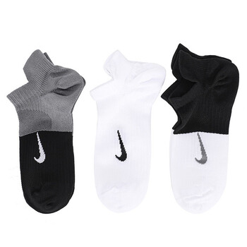 耐克（NIKE） 袜子男袜2023秋季新款短袜三双装跑步训练短袜船袜透气棉袜子 CV2964-904/船袜/混色/3双 S