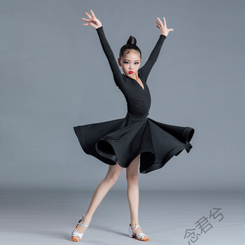 拉丁舞考级服女童舞蹈练功服比赛服规定演出服拉丁舞裙表演服定制款