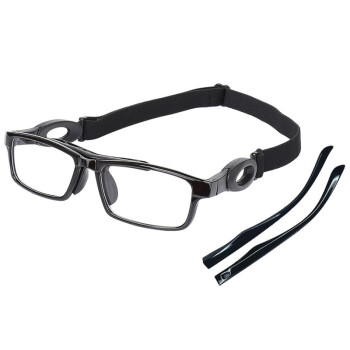 绿瓦（SUN TILES） 两用近视眼镜运动足球篮球护目镜防护男镜架框女可配度数防雾防爆变色 黑色框（PC平光镜）
