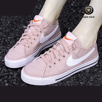 nike耐克女鞋夏季新款官方旗舰22透气帆布鞋子粉色休闲板鞋女 dh3161