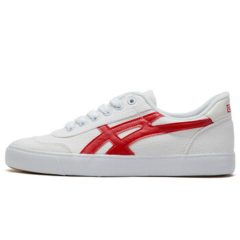 回力男女士情侣小白运动鞋子透气休闲鞋帆布鞋板鞋 a146 白红 40