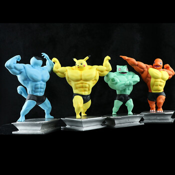 万代gk恶搞肌肉猛男皮卡丘宠物小精灵神奇杰尼龟妙蛙种子摆件肌肉四人