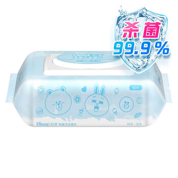 舒洁湿巾 舒洁 Kleenex 99 杀菌湿纸巾line Friends合作款洁肤卫生湿巾60片 带盖 产品升级新老包装交替 行情报价价格评测 京东