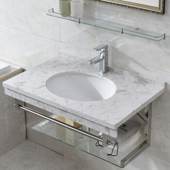 大理石洗手盆卫生间洗手池挂墙式洗脸盆宾馆洗漱台盘浴室柜组合小8052