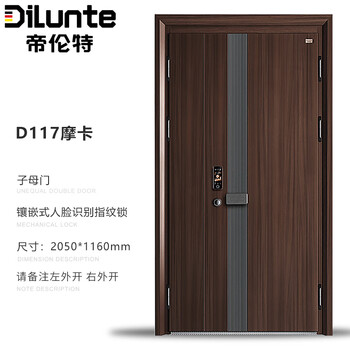 帝伦特(dilunte) 甲级防盗门安全时尚入户门人脸识别智能锁家用子母门