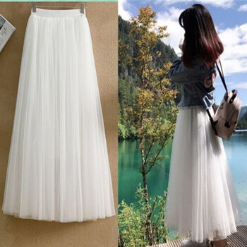 dicify新品白纱裙秋冬款网纱半身裙中长款百搭字裙蓬蓬纱裙高腰半身裙