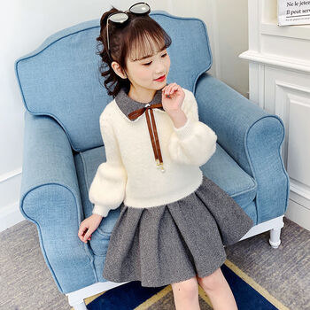 思迪萌女孩裙子7一8岁春秋款儿童公主裙韩版时尚女生套装裙2022新款