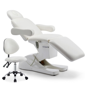 注射美容床升降整形椅治疗床五官科椅牙科椅手术电动椅 一拖三白色皮