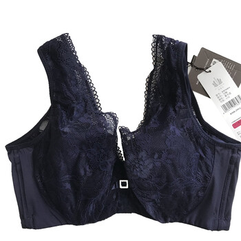 新品贝佳人全罩杯软钢圈薄杯文胸调整型背心性感内衣 矿石蓝 75b