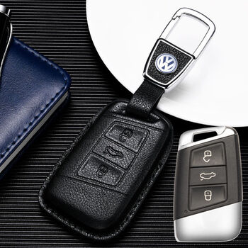 2021款大众迈腾钥匙套真皮280 330 380专用车钥匙包扣男商务 大众b款