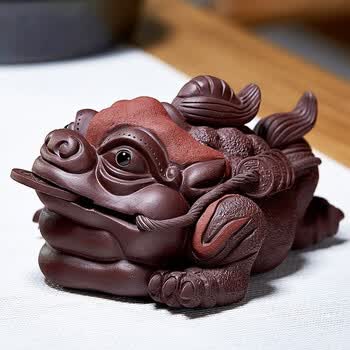尊壶紫砂茶宠摆件招财金蟾蜍可养创意精品摆件三足金蟾鸿运当头茶桌茶道功夫茶具配件鸿运当头 图片价格品牌报价 京东