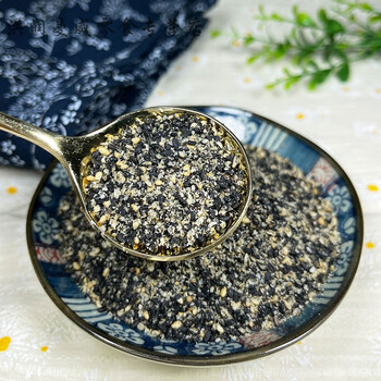 河南特产地锅炒的黑白芝麻1:1手工擀制黑白芝麻盐200g/瓶