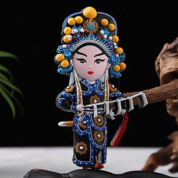 京剧脸谱创意立体人物冰箱贴磁性贴中国风特色纪念品送老外小礼品花