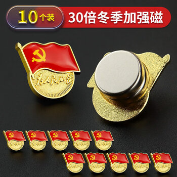 新版30倍强磁党徽党员徽章胸章党徽胸徽不掉色单枚标准型 标准型