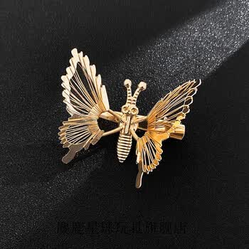会动的蝴蝶翅膀会飞的蝴蝶翅膀发夹女夏季侧边仙气发饰网红2020年新款