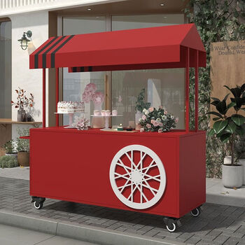 摆地摊移动手推车网红铁艺花车摆摊神器美食街广场商场促销车集市门店