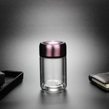 可爱小杯子泡茶水杯小巧掌中学生喝水小号防漏缔造千金咖啡色120ml