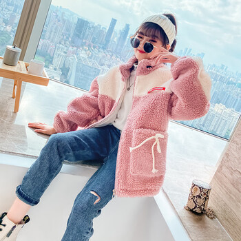 奥圣特女童外套冬装中大童衣服3-15岁儿童加绒毛毛衣女学生棉衣洋气