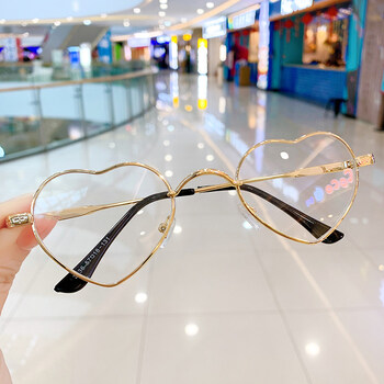 太阳镜女童潮时尚宝宝爱心眼镜透明夏季感墨镜 透明 金丝框(萌萌哒)