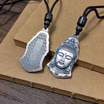 足银佛头吊坠足银s999观世音佛祖头像大日如来释迦牟尼佛男女佛牌520