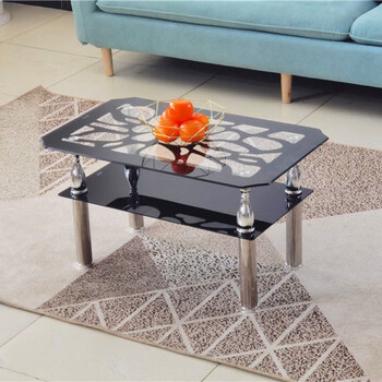 钢化玻璃茶几现代简约小户型办公客厅钢化玻璃茶几桌经济型出租房 c11