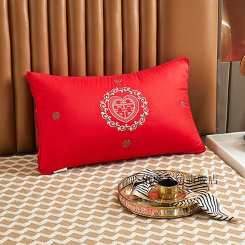 大红色结婚枕头一对装婚庆枕红色喜庆婚嫁婚床枕芯枕头芯情侣喜枕婚庆