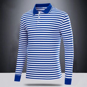 海军衫特战t恤海魂衫中年男士短袖带领t恤商务翻领体恤衫纯棉条纹海军