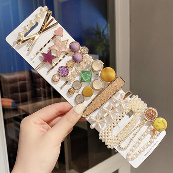 荷蓝珠珍珠发夹刘海发卡网红新款夏季碎发女夹子头饰头发侧边卡子sn