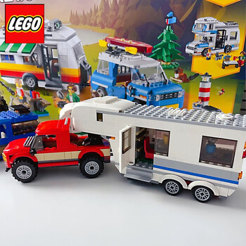 乐高官方旗舰城市系列亲子野营房车10871拼装积木男孩女孩子玩具自营