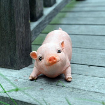 花园装饰庭院摆件创意礼品小猪模型树脂工艺品动物仿真猪摆件sn3315粉