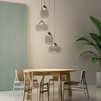 米格思北欧风卧室床头吊灯简约餐厅灯创意咖啡厅吧台岛台书房玻璃吊灯