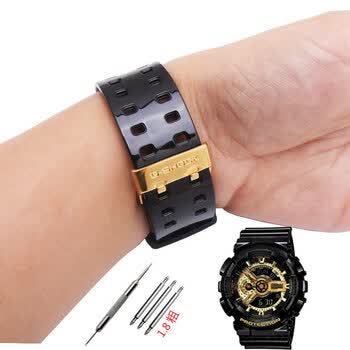 卡西欧g-shock硅胶手表带男ga-110gb黑武士防水运动原装橡胶表带1
