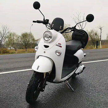 新款电动摩托车单灯小龟王电动车男女式电摩电瓶车 白色 72v越野爬坡