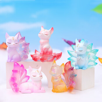 卡佰索九尾狐狸盲盒玩具礼物公仔女孩儿童隐藏款摆件情人节生日礼品