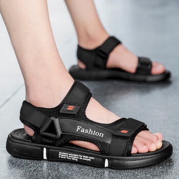 龙琸凉鞋男夏季新款运动凉鞋男士沙滩鞋透气休闲凉拖鞋杰菲2003b黑色