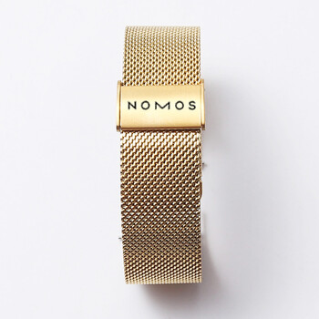 适用nomos诺莫斯表带钢带薄款适配原装不锈钢米兰编制网带精钢表链20