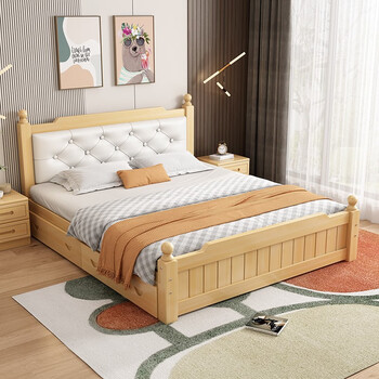 成功梦床 实木床双人床现代简约出租房床经济型卧室家具软包单人床