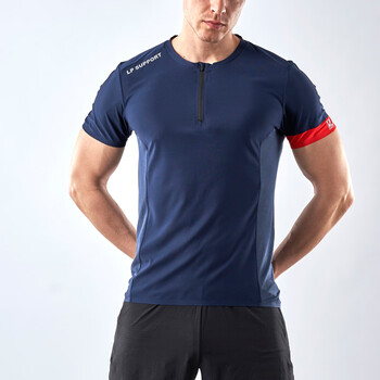 lp男子运动服短袖健身跑步修身反光透气干爽舒适ltm2301o深蓝色xl